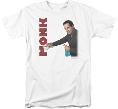 Monk Clean Up T Shirt Mens TV Show Adrian Monk White WhiteLarge