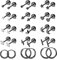 JeweBella Flat Back Earrings - Hypoallergenic Surgical Steel, 14K Gold Plated Stud Hoop Sets for Women & Men - Helix, Cartilage & Sleeper Earring Styles