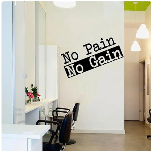 No Pain No Gain Tapete Dekor Wanddekoration Wanddeko Aufkleber Wandtattoo, schwarz, 37 x 57 cm