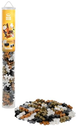 Plus-Plus 4320 Geniales Konstruktionsspielzeug, Farbmix Treasure, Kreativ-Bausteine Tube, Bausteinset für Kinder, 100 Teile