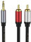 3.5mm to RCA Audio Auxiliary AUX Stereo Y Splitter Cable, 3.5mm to RCA Cable, 3.5mm to 2-Male RCA Adapter Stereo AUX Cord AV Cable for Smartphones, MP3, Tablets, Speakers, Home Theater, HDTV (4.9FT)
