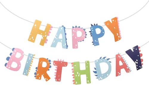 Happy Birthday Banner Geburtstagsdeko,Happy Birthday Girlande Banner,Geburtstag Wimpelkette,Flagge Wimpelkette,Kindergeburtstag Geburtstagsparty Dekoration,Dino