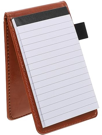 FUNOMOCYA Taschennotizbuch Leicht und Tragbar aus Pu und Papier Braun A7 für Notizen Tagebuch und Büroorganisation
