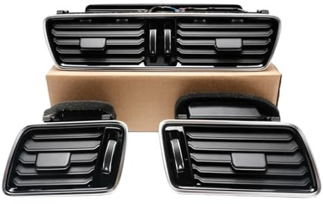 Rejillas de ventilación del aire acondicionado del coche Compatible For VW Passat B6 B7 CC R36 Salida de aire acondicionado del tablero delantero 3AD819728 3AD819702 3AD819701(Piano paint 1 set)