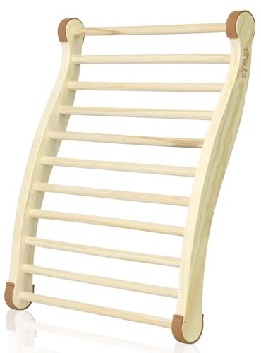 WILLOWYBE Sauna Backrest Durable Non-Slip Pads & Natural Scotch Pine Wood - Back Support for Infrared Sauna and Steam sauna Accessories Luxury - Ideal for Everyday