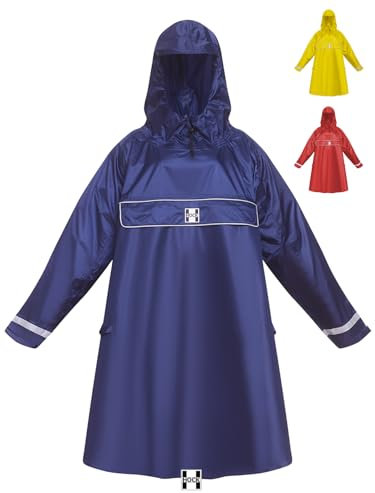 HOCK Premium „E-Bike Poncho“, Regenponcho mit Ärmel für Fahrrad und E-Bike, für Helme geeignet - Regencape 100,0% wasserdicht, Fahrradponcho für Herren & Damen, Blau (Marine)