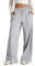 EIRUKON Pantaloni Tuta Donna Larghi Pantaloni Sportivi Donna Leggeri Dritti Joggers Vita Alta con Tasche e Coulisse per Jogging Fitness Sport,Grigio Chiaro,S