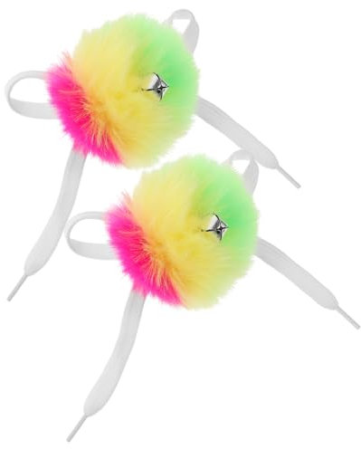 JOINPAYA 2 Stück Skate Fellball Bommel Kleine Roller Rollschuh Pompons Mit Glocke Für Rollschuh Rollschuhe Skate Bommel Für Damen Roller Kaninchen Bälle Buntes Kunstfell
