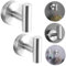 Boxonly Heavy Duty No-Drill Stainless Steel Suction Cup Coat Hook – Bathroom and Kitchen Towel Hooks, Brushed Silver – 2 Pcs, Strong Suction Hold, Up to 5kg Capacity, Modern Minimalist Design