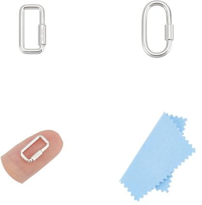 UNICRAFTALE about 2Pcs 925 Sterling Silver Carabiner Clasp Oval Screw Carabiner Lock Screw Lock Clip Clasps Key Carabiner Clasp Metal Keychain Clip Hook Quick Link for Jewelry Making Handbag Accessory