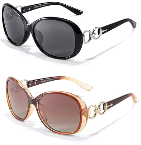 LVIOE 2P Sonnenbrille Damen Übergröße Stilvoller UV-Schutz