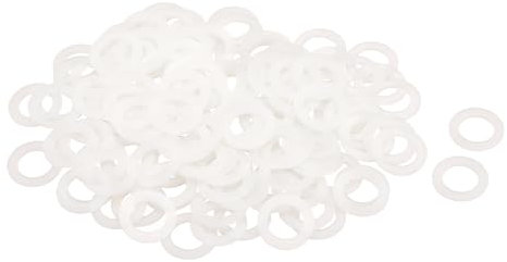 QUARKZMAN 120pz Rondelle Piane in Nylon M10 10mm ID 16mm OD 1mm Spessore Guarnizioni Piastra in Plastica Fissaggio Guarnizione di Tenuta Spaziatura Anello, Bianco