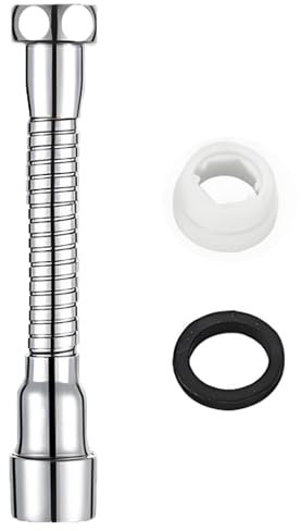 Alriedy 360° Drehbarer Wasserhahn Verlängerung Flexibler, 14cm Faucet Extender mit Adapter,wasserhahn küche aufsatz wasserhahn verlängerung für küche,Bad & Toilette