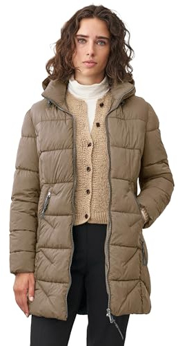 ONUA Leichte Winterjacke Damen, warmer und wattierter Steppmantel mit abnehmbarer Kapuze, auch als Wintermantel oder Outdoorjacke gefüttert mit veganer Daune (Größe 36-48)