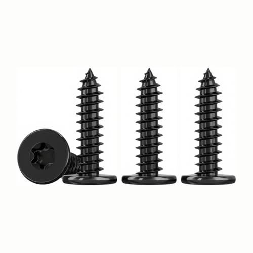 Drenky Tornillos M4 para Madera Torx Negro En Acero Inox A2 V2A Tornillo Roscachapas de Cabeza Plana 50 Piezas M4x20mm Tornillos Para FijacióN En Madera Y Proyectos DIY