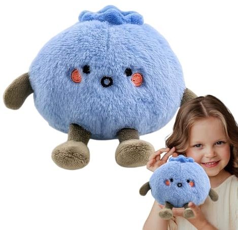 Genérico Blueberry Riempimento, Giocattolo Riempito di Mirtilli - Bambola di accompagnamento Piena | 4 Pollici Decorazione della casa Doll Fehus per bambini Ragazze, Giocattolo confortante del fumetto