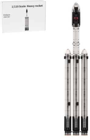 Vectolbricks Space Shuttle Klemmbausteine 1/110 Maßstab Falcon Heavy Rakete, 833 Teile, MOC-75766