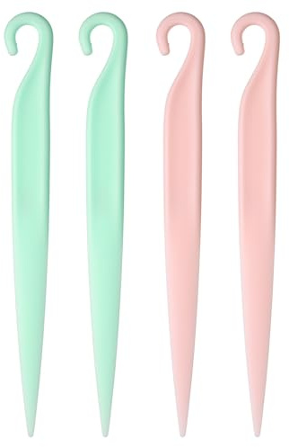 QUARKZMAN 4 Stk Kuchenmesser Schaber Plastik Kuchenlöser Hellgrün/Rosa | Keks Backwerkzeuge Küchenzubehör, Für Brot Toast Desserts Gebäck DIY Backen