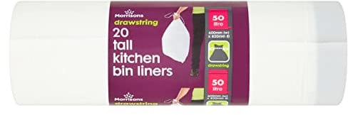 Morrisons Drawstring Tall Kitchen Waste Liners, 50 Litre