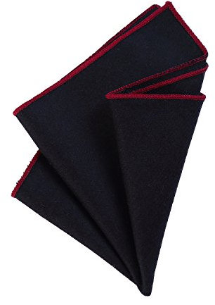 DonDon Herren Einstecktuch Taschentuch 23 x 23 cm zum selber falten aus Baumwolle Tweed Style einfarbig nachtblau