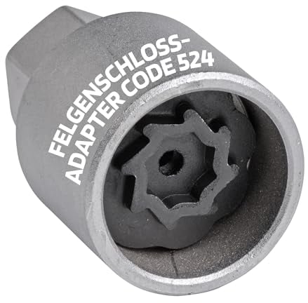SW-Stahl 02383L-4 Adaptador 524 I adecuado para VW I Felgenschlösser Lösser I Radsicherung Felgenschloss desmontage Werkzeug I Felgenschloss Ausdreher I Felgensicherung Schlüssel