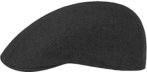 Stetson Madison Leinen Flatcap Gefütterte Schirmmütze Herren Damen Frühjahr Sommer schwarz 54 cm