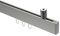 Interdeco Innenlauf Gardinenstange/Innenlaufstange eckig (Deckenbefestigung) Edelstahl Optik/Chrom Typ 10212834, 100 cm