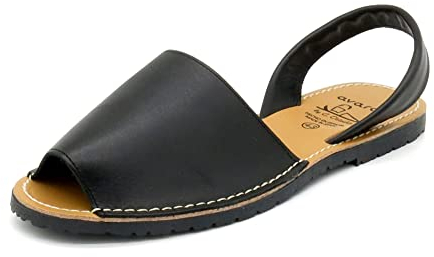 Avarca Menorca Sandalen Herren Leder Menorquina flach Schwarz 43