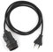1.8m Plug-In Lampe SCHWARZ, Textilkabel mit Lampenfassung aus Thermoplast (TEILGEWINDEMANTEL) mit Schalter und Eurostecker