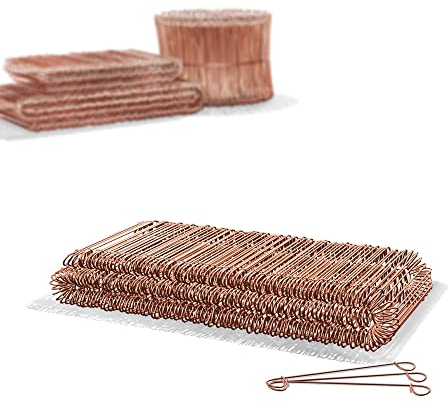 Heimfleiss® Rödeldraht Betonbindedraht 1,0 x 100-160 mm (250 Stk.) - verkupferter Bindedraht in 250, 500 & 1000er Bündel - Ösendraht Drilldraht für Drillapparat & Rödelzange - Drahtsackverschlüsse