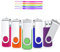 [5-Pack] 4GB USB 2.0 Flash Drives - Swivel Thumb Drives, Bulk USB Sticks for Documents, Students, Office - Compatible with PC/Mac/Linux (Windows 10/11, macOS) - Includes Keychain & Lanyard