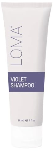 LOMA Violet Shampoo 88ml – mit Kreatin gegen Gelbstich, sulfatfrei | Violettes Shampoo mit Kreatin & Quinoa-Protein gegen Gelbstich; für blondes & graues Haar, farbschonend. Sulfatfrei. 88ml.