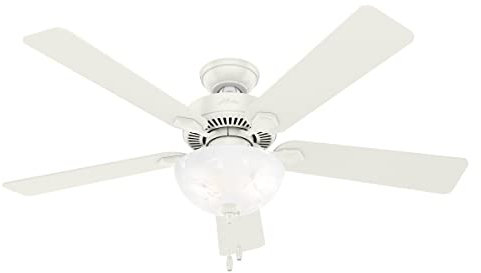 Hunter ZASTION Swanson Indoor Ceiling Fan with LED Lights and Pull Chain Control, 52, Fresh White