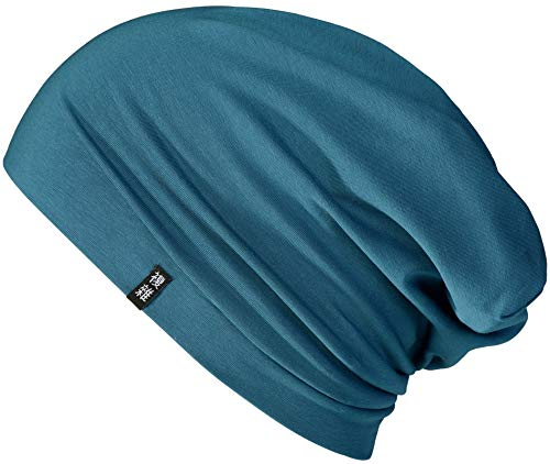 Enter the Complex® Leichte Beanie Mütze, Herren und Damen, Übergangsmütze, Herbst Winter und Frühling Sommer, Dünne Kopfbedeckung, Baumwolle (Jersey), S/M, Petrol Blue