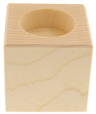 3X HOFMEISTER® Teelichthalter aus Holz (Quadratisch 6 cm)