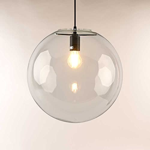 s.luce Orb Glaskugel Galerieleuchte 5m Abhängung, Farbe Schwarz/Klar, Größe Ø 40cm