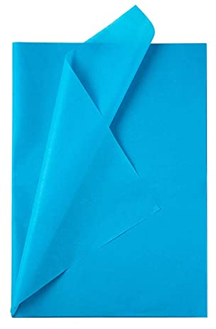 Geschenkpapier Seidenpapier Türkis- Papier zum verpacken Türkis 50x70 cm, Decoupage seidenpapier Türkis 50 Blatt