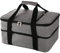 ZEAYEA Insulated Double Casserole Carrier, Lasagna Holder Tote for Hot or Cold Food, Thermal Bag for Potluck Party, Picnic, Cookouts, Camping, Fits 9x13 Baking Dish, Grey