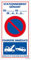 Panneau Chantier Stationnement gênant (W0583). Mise en fourrière immédiate. Panneau Akilux 3,5 mm en 400 x 800 mm -