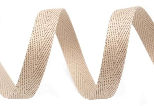 10m Köperband 10mm breit große Farbwahl Einfass- Nahtband Gurtband Baumwollband, Größe:10mm, Farbe:beige