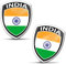 Biomar Labs 2 x Aufkleber 3D Gel Silikon Abzeichen Stickers Auto Motorrad Fahrrad Fenster Tür PC Handy Tablet Laptop Indien Indisch Flagge Flag Fahne F 224