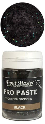 Trout Master Forellenpaste zum Forellenangeln 60g Pro Paste Teig, Farbe/Aroma:White/Black/Fish