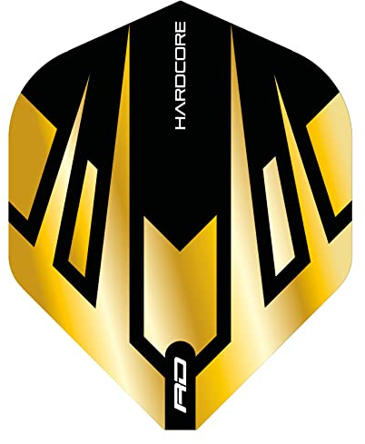 RED DRAGON Hardcore Premium Gold und Schwarz Tribal Dartflug - 3 Set pro Packung (insgesamt 9 Dart-Flights)