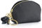 BETESSIN Porte Monnaie Femme Portefeuille Noir avec Pendentif Pochette Petit Bourse Fermeture Eclair Porte-Cartes en PU Cuir Cadeau de Fête Anniversaire pour Femmes Filles