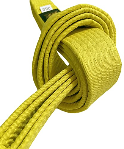 TEKKA BUDO Kampfsport Gürtel - Gelb 300 cm Länge, 4 cm Breite - Karate, Judo, Taekwondo, Jujutsu, Kickboxen, Ninjutsu, Gelbgurt