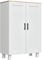 HOMCOM Armario de Salón Moderno Armario de Almacenaje con 2 Puertas Estante Ajustable y Base Elevada para Cocina Comedor Pasillo Dormitorio Dispositivo Antivuelco 60x30x90 cm Blanco