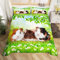 Nette Meerschweinchen Kinder Bettbezug Set M Größe,Cartoon Tiere Haustiere Kleinkind Bettwäsche Set,Jungen Mädchen Erwachsene,Daisy Blumen Blätter Sommer Tröster Abdeckung,Romantische Quilt Cover