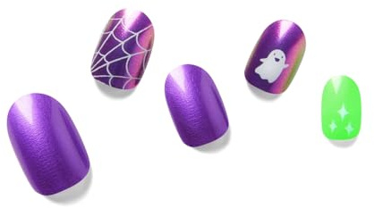 NAILOG Halloween Unghie Gel Adesive UV - 20 PCS Smalto Adesivo per Unghie Compatibile con qualsiasi lampada UV/LED, Durata Prolungata e Qualità Salon Professionale, Facile da Applicare e Rimuovere