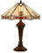 Clayre & Eef Tiffany Tischlampe 75 cm Beige Glas Schreibtischlampe Tiffany