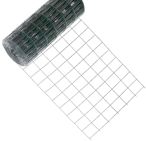 Garmix Gartenzaun Maschendraht Gitterzaun Wildzaun Schweißgitter Grün 25m 7,5x10cm 2,10mm (120 cm)